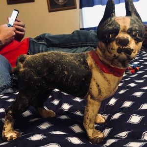 Cast iron vintage Boston Terrier statue